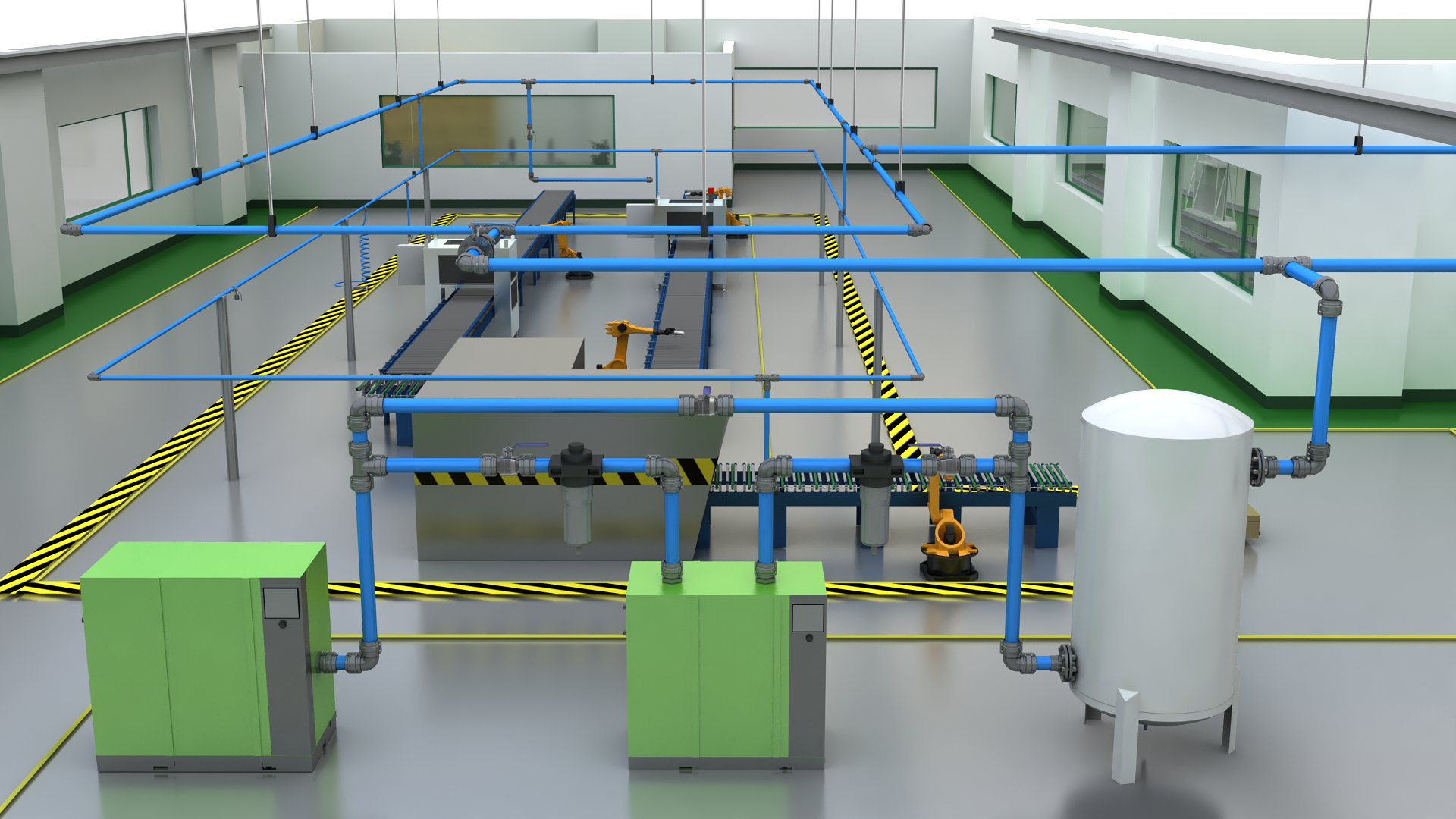 压缩空气铝合金管道生产厂家:沐钊铝合金全性能压缩空气管道